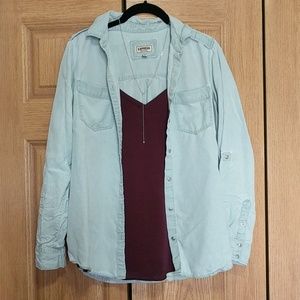 Express soft twill boyfriend buttondown